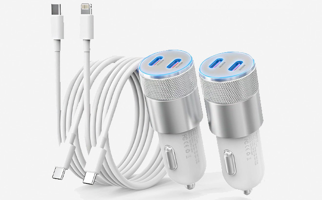 iPhone Car Charger Cable 2 Pack