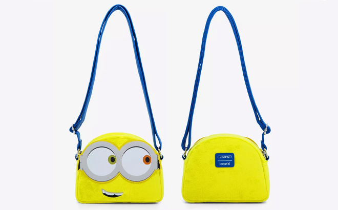 1 Loungefly Minions Bob Fuzzy Crossbody Bag