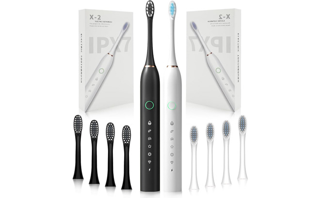 2 Pack Rechargeable Electric Toothbrushes