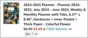 2024 2025 Weekly Monthly Planner at Checkout