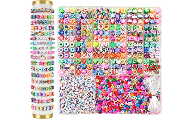 2300 Piece Polymer Clay Beads Friendship Bracelet Making Kit