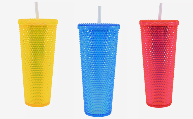 24 Ounce Studded Double Wall Tumblers