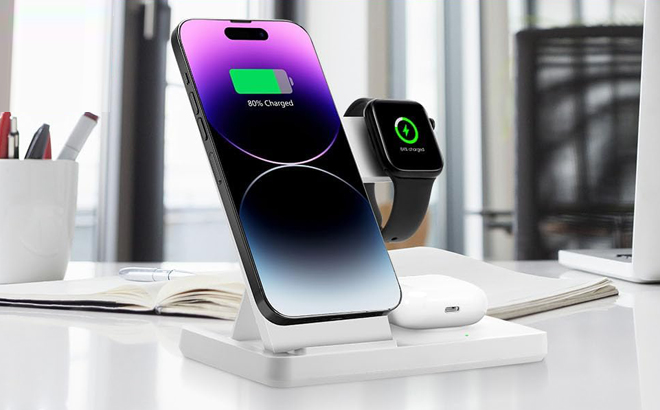 3 in 1 Charging Station with iPhone Apple Watch and AirPods charging