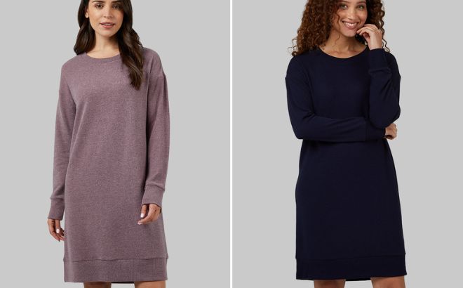 32 Degrees Womens Soft Sweater Knit Crew Dress