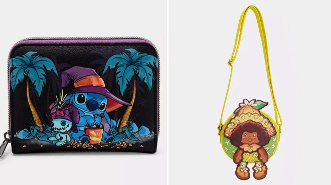 4 Loungefly Disney Mini Zipper Wallet and Strawberry Crossbody Bag