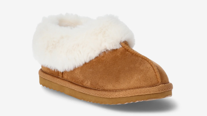 7 Wonder Nation Toddler Girl Fur Trim Slipper