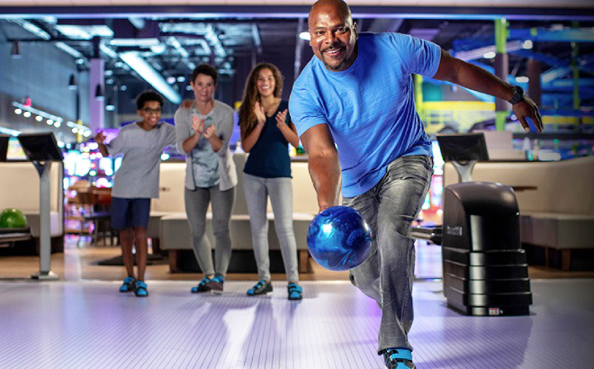 A Family Playing Bowling