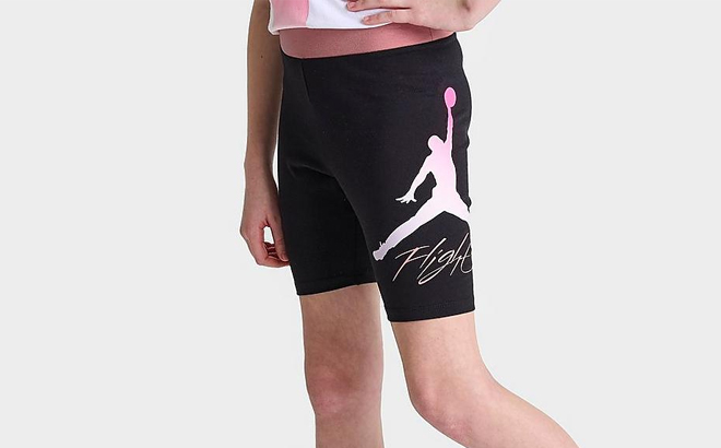 A Girl Wearing Nike Jordan Jumpman Flight Bike Shorts