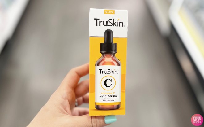 A Person Holding a TruSkin Vitamin C Serum