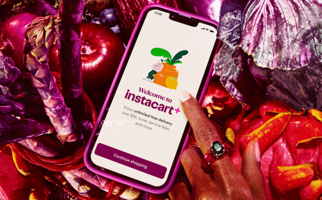 A Person Using Instacart on a Mobile Phone