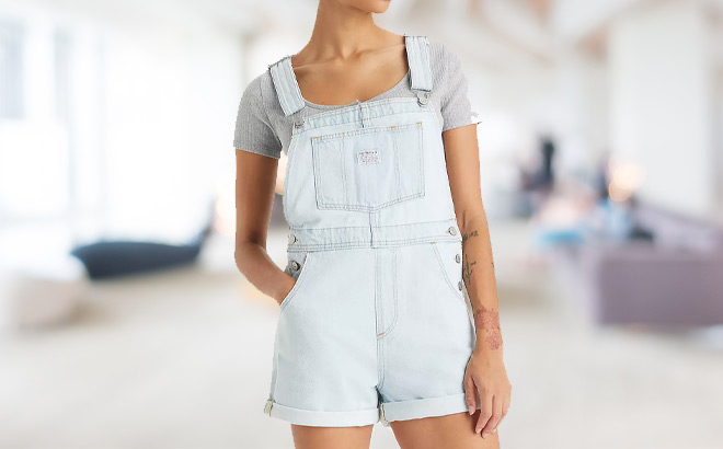 A Person Wearing Levis Vintage Jean Shortalls