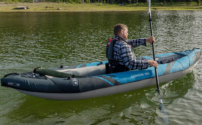 A Person in the Aquaglide 2 Person Chinook Kayak