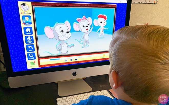 A Kid Looking at ABCmouse Learning Program