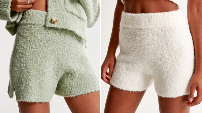 Abercrombie Fitch Lounge Boucle Sweater Shorts in Two Colors