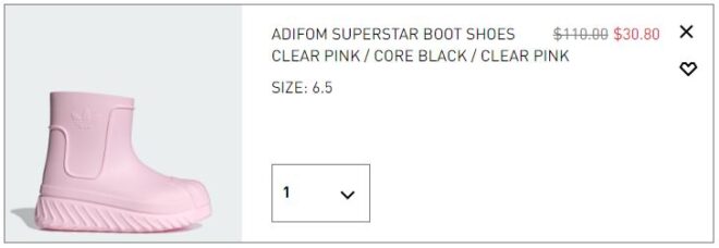 Adidas AdiFOM Superstar Boots Checkout Page