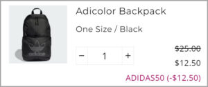 Adidas Backpack at Checkout