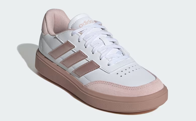 Adidas Kids Courtblock Shoe in Sandy Pink