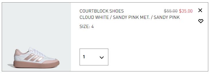 Adidas Kids Courtblock Shoes Checkout Page