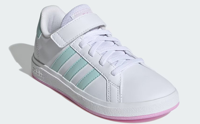 Adidas Kids Grand Court Elastic Lace and Top Strap Shoes