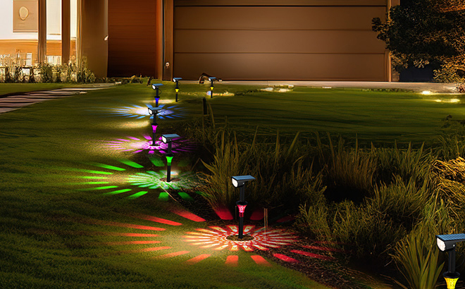 Airmee Solar Spot Lights 6 Pack in a Yard