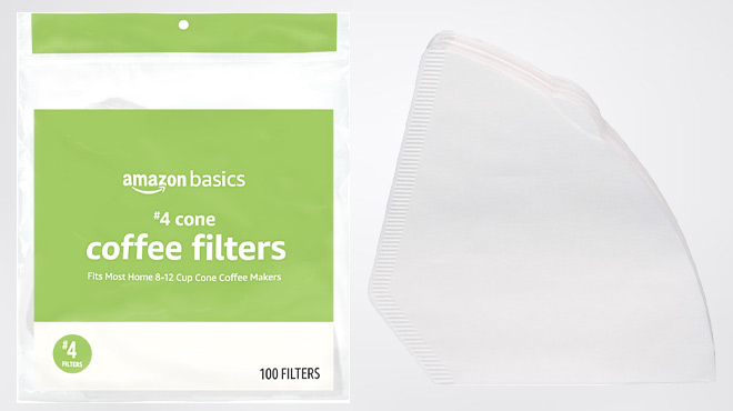 Amazon Basics 100 Count Cone Coffee Filters