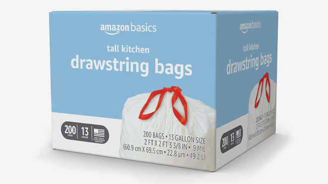 Amazon Basics Tall Kitchen Drawstring Trash Bags