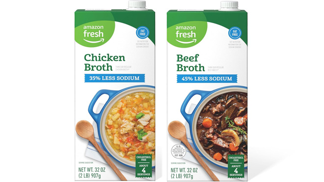 Amazon Fresh Broth Chicken and Beef