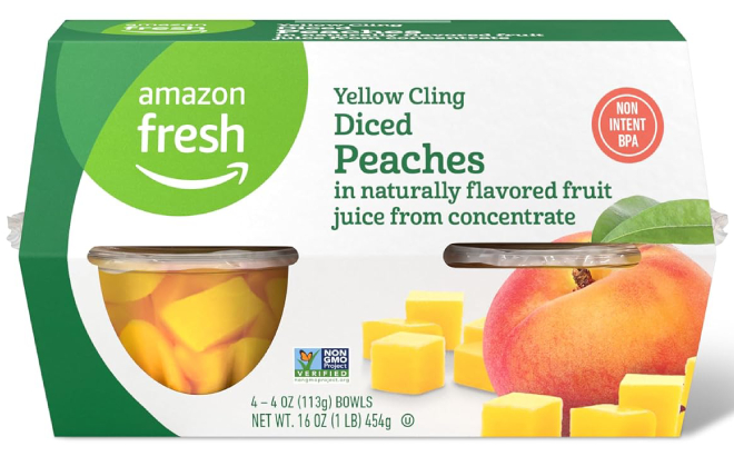 Amazon Fresh Yellow Cling Diced Peaches