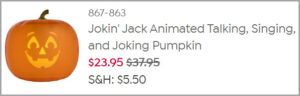 Animated Pumpkin at Checkout