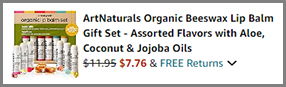 ArtNaturals Lip Balm 6 Piece Gift Set at Amazon Checkout