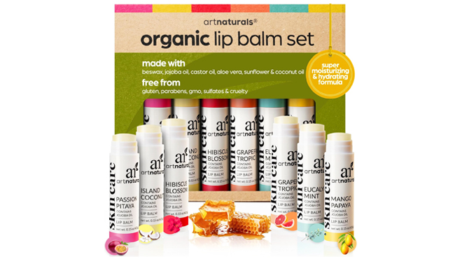 ArtNaturals Organic Beeswax Lip Balm Gift Set