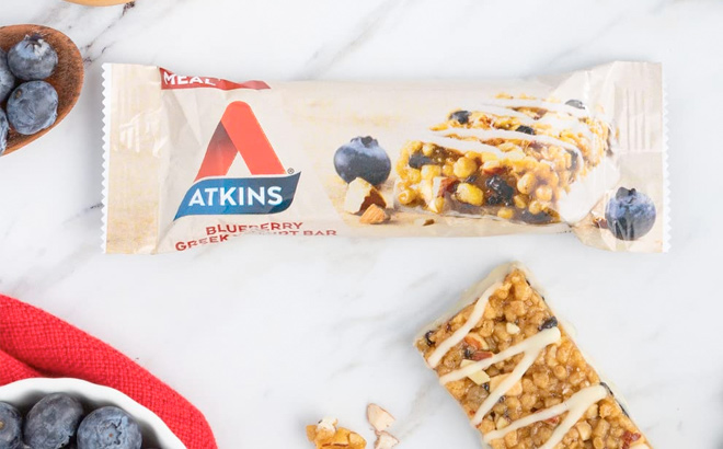 Atkins Blueberry Greek Yogurt Protein Meal Bar High Fiber