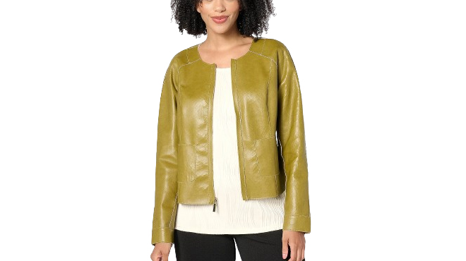 Attitudes by Renee Reversible Faux Leather Jacket