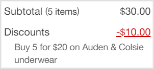 Auden Undies Checkout 