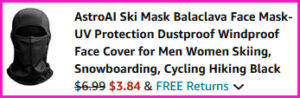 Balaclava Face Mask Checkout Screen