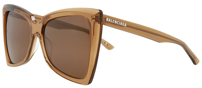 Balenciaga Womens Cat Eye Sunglasses in Brown