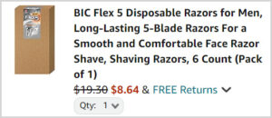 Bic Razors at Checkout