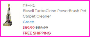 Bissell Carpet Cleaner Checkout Screen