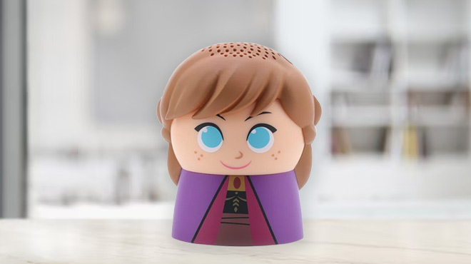 Bitty Boomers Disney Frozen Anna Mini Bluetooth Speaker on a Table