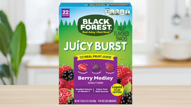 Black Forest 22 Count Berry Medley Snacks Box on a Table