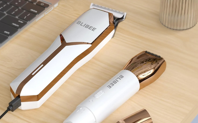 Blibee Bikini Trimmer Hair Clippers for Women on a Table