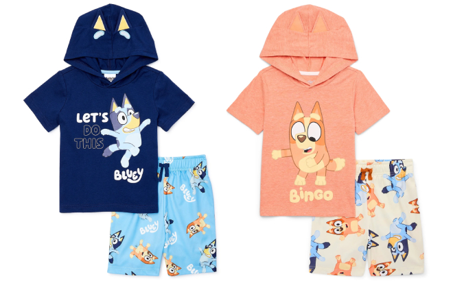 Bluey Toddler Boys Cosplay Hooded Top and Shorts Set