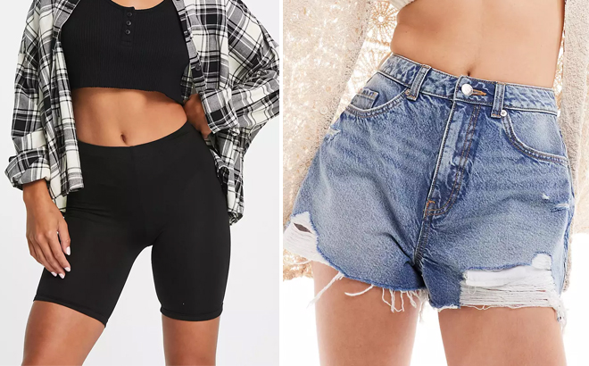 Brave Soul Legging Shorts and Miss Selfridge Ripped Shorts