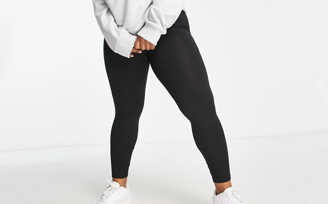 Brave Soul Plus South High Waist Leggings in Black