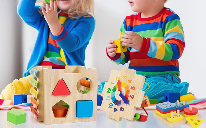 Bravmate Wooden Activity Cube