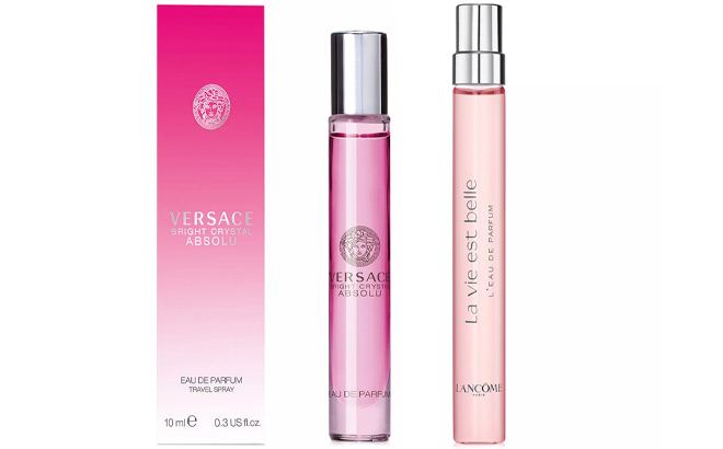 Bright Crystal Absolu Eau de Parfum and Lancome La vie est belle Eau de Parfum Purse Spray