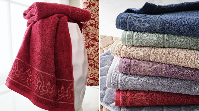 Broadhaven Elegant Scroll Bath Towels