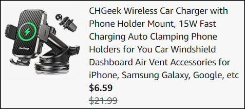 CHGeek Wireless Car Charger with Phone Holder Mount Checkout