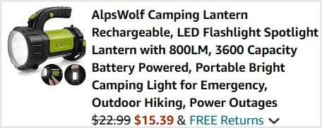 Camping Lantern Checkout