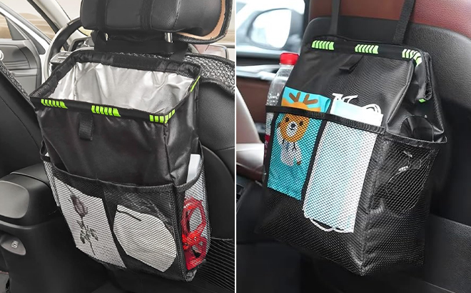 Car Trash Cans with Storage Pockets